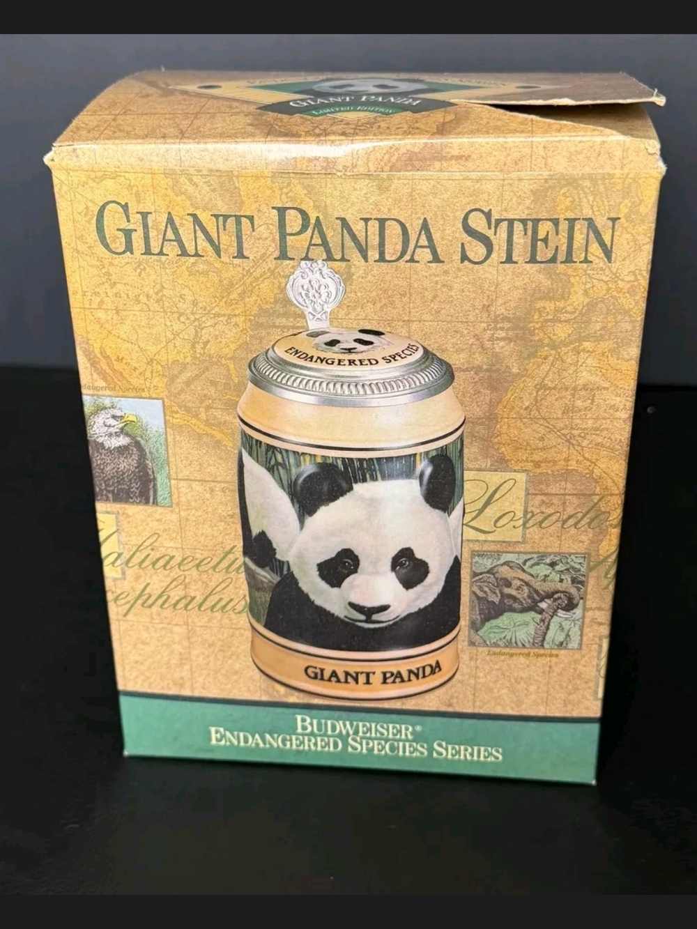 Budweiser Giant Panda Stein - Black, White & Gold